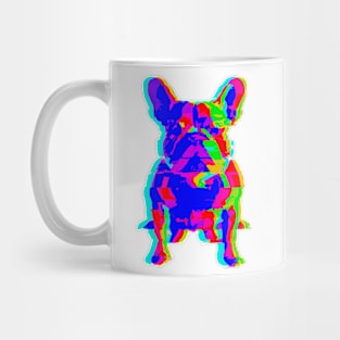 French Bulldog Glitch Trip Synthwave Artwork Mug